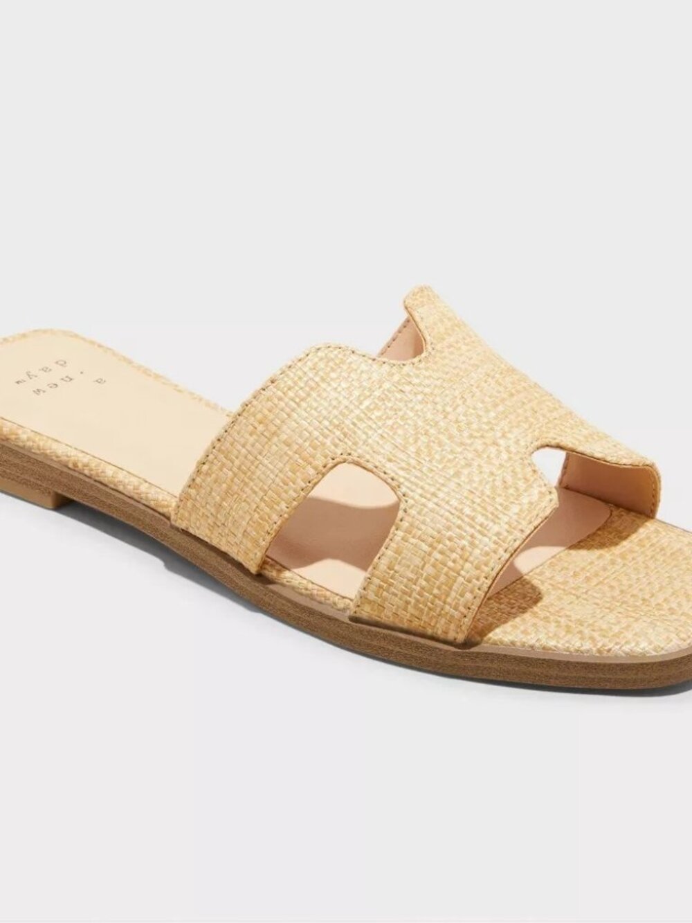 a new day Natural Woven Slide Sandals